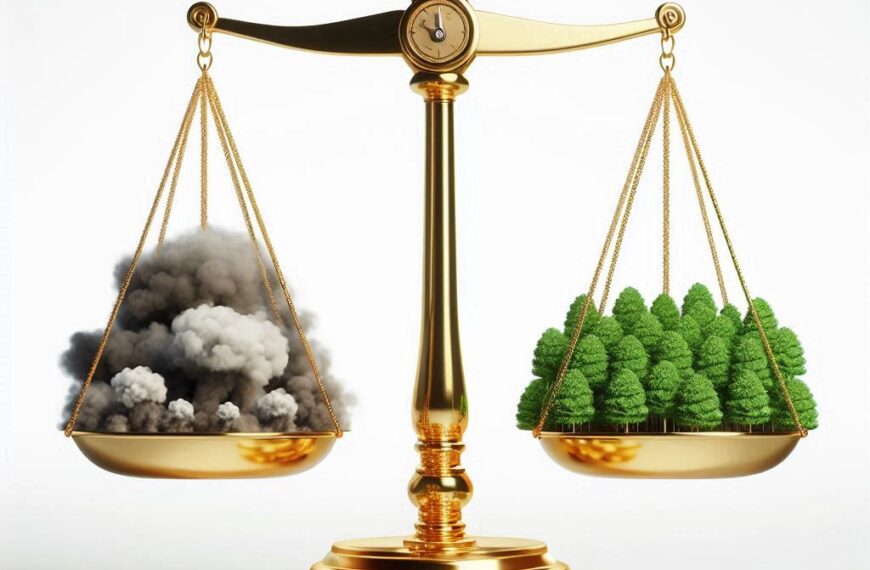 A scale balancing emissions with carbon offsets